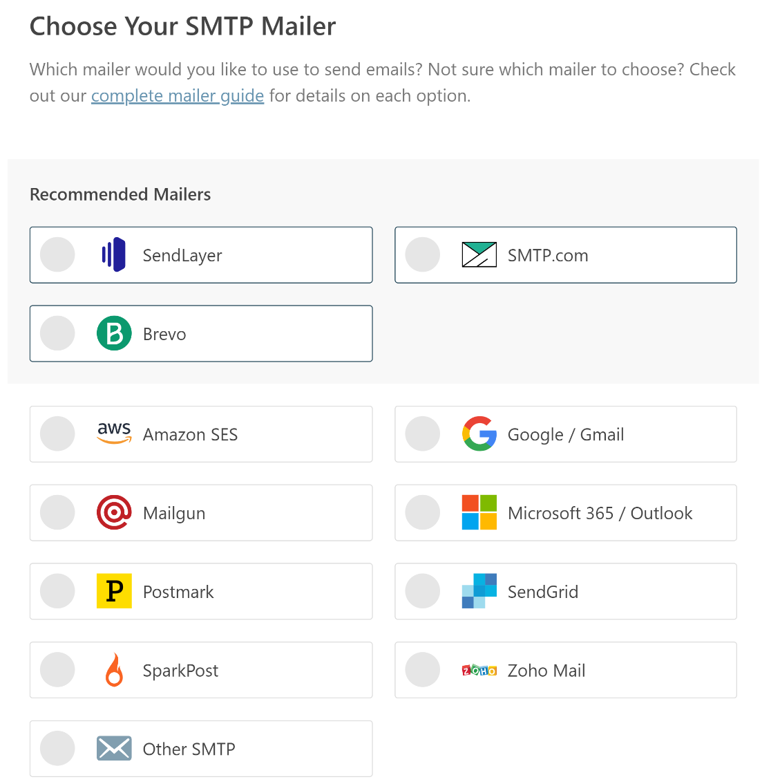 Choose SMTP Mailer Choose SMTP Mailer